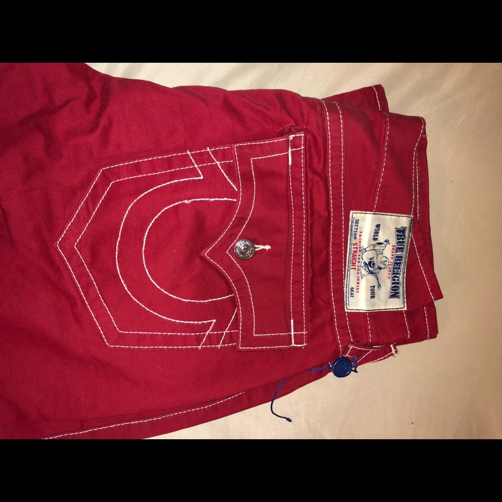 - True religion red straight jeans. Newly listed